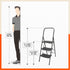 Bathla Boost Rhino 3 - Step Foldable Steel Ladder For Home (Black + Black)